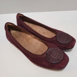 Clarks Artisan Ballet Flats Burgundy Suede Size‎ 7